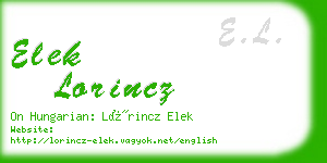 elek lorincz business card